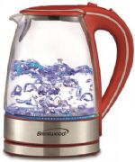 Brentwood Appliances KT-1900R 1.7L Borosilicate Glass Tea Kettle in Red, Borosilicate Glass Tea Kettle in Red, 1.7 Liter Capacity, Removable Filter, 360 Degree Cordless Base, Blue LED Light, Power: 1100 Watts, Approval Code: cETL, Item Weight: -- lbs, Item Dimension (LxWxH): --, Colored Box Dimension: --, Case Pack: 6, Case Pack Weight: -- lbs, Case Pack Dimension: --, Availability: Please Call or Email Us for Details (KT1900R KT-1900R KT-1900R) 