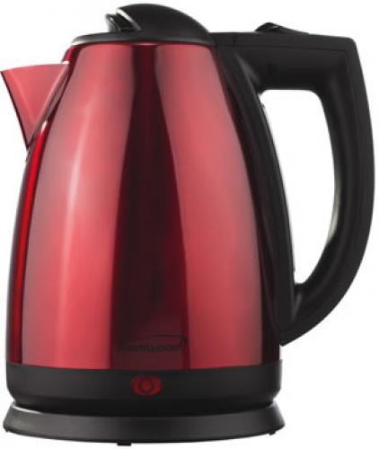Brentwood Appliances KT-1805 2.0 Liter Stainless Steel Electric Cordless Tea Kettle in Red, Brushed Stainless Steel Finish, 1.7 Liter Capacity, 1000 Watts, Auto Shut Off when Boiling or Dry, Overheat Shut Off, Illuminated Power Indicator, Kettle Lifts Off Base for Cord-Free Use, Power: 1000 Watts, Approval Code: cETL, Item Weight: 3 lbs, Item Dimension (LxWxH): 8.5 x 6.5 x 10, Colored Box Dimension: 8.5 x 7.5 x 10, Case Pack: 12, Case Pack Weight: 35.95 lbs (KT1805 KT-1805 KT-1805)