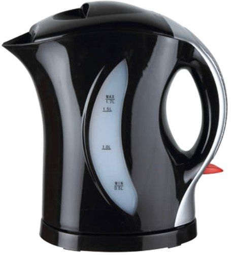 Brentwood KT-1618 Cordless Plastic Tea Kettle with Black Silver Handle, 1.7 Liter Capacity, Water Level Window, Auto Overheat Protection, Auto Shut Off When Water Starts Boiling or Dries, Lid Opens for Easy Filling and Cleaning, Detaches from Base for Greater Serving Portability, Faster & More Efficient than a Microwave, UPC 181225816185 (KT1618 KT 1618) 