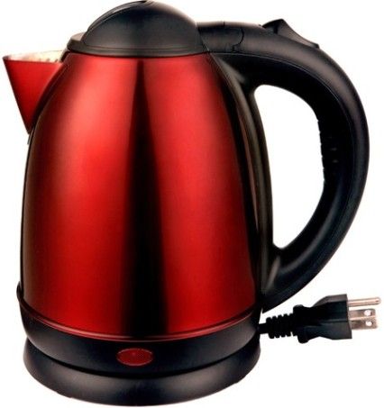 Brentwood KT-1795 Electric Stainless Steel Tea Kettle, Red, 1.7 Liter Capacity, 1000 Watts, Brushed Stainless Steel Finish, Auto Shut Off when Boiling or Dry, Overheat Shut Off, Illuminated Power Indicator, Kettle Lifts Off Base for Cord-Free Use, cETL Approval, UPC 181225817953 (KT1795 KT 1795)