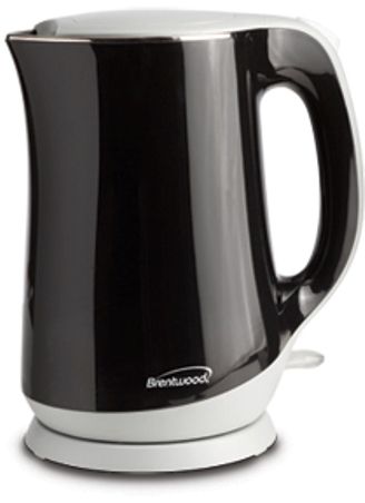 Brentwood KT-2017BK Cool-Touch Electric Kettle, Black, 1000 Watts Power, 1.7 Liter Capacity, Cool-Touch Housing with High Grade Stainless Steel Interior, 360 Cordless Base, Wide Mouth opening with Filter, Boil-Dry Protection & Auto Shutoff, cETL Approval Code, UPC 812330021002 (KT2017BK KT 2017BK KT-2017-BK KT-2017) 