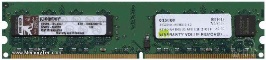 Kingston KTH-XW4300E/1G DDR2 Sdram Memory Module, 1 GB Memory Size, DDR2 SDRAM Memory Technology, 1 x 1 GB Number of Modules, 667 MHz Memory Speed, DDR2-667/PC2-5300 Memory Standard, ECC Error Checking, Unbuffered Signal Processing, 240-pin Number of Pins, For use with HP/Compaq - Workstation xw4300, UPC 740617084818 (KTH-XW4300E1G KTH-XW4300E-1G KTH-XW4300E 1G)