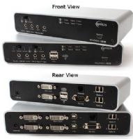 Opticis KVMX-100-TR Two PCs Switchable Dual-head DVI Optical KVM Extender; Switches and Controls Two PCs, 2:1 KVM switch function; Supports two single-link DVI displays up to WUXGA 1920 x 1200 resolution at 60Hz; Transmits DVI, USB HI, RS232 and audio signal up to 3280 feet over two duplex LC optical fibers (KVMX100TR KVMX100-TR KVMX-100TR KVMX 100TR KVMX100 TR KVMX 100 TR) 