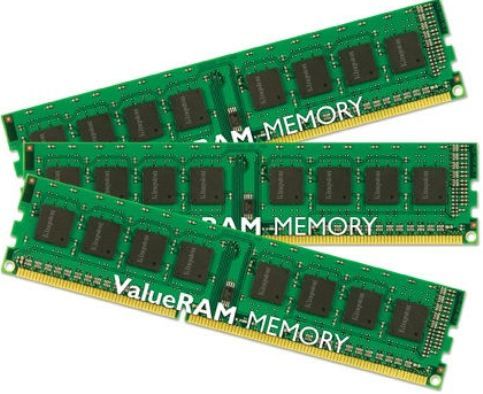 Kingston KVR1066D3N7K3/6G DDR3 SDRAM, DDR3 SDRAM Technology, 6 GB - 3 x 2 GB Storage Capacity, DIMM 240-pin Form Factor, 1066 MHz - PC3-8500 Memory Speed, CL7 - 7-7-7-20 Latency Timings, Non-ECC Data Integrity Check, 256 x 64 Module Configuration, 128 x 8 Chips Organization, 1.5 V Supply Voltage, Gold Lead Plating, UPC 740617145731 (KVR1066D3N7K36G KVR1066D3N7K3-6G KVR1066D3N7K3 6G)