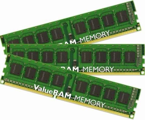 Kingston KVR1333D3E9SK3/6G DDR3 Sdram Memory Module, DRAM Type, 6 GB Memory Size, 3 x 2 GB Storage Capacity, DDR3 SDRAM Technology, DIMM 240-pin Form Factor, 1333 MHz - PC3-10600 Memory Speed, ECC Data Integrity Check, 256 x 72 Module Configuration, 128 x 8 Chips Organization, 1.5 V Supply Voltage, Gold Lead Plating, UPC 740617150377 (KVR1333D3E9SK36G KVR1333D3E9SK3-6G KVR1333D3E9SK3 6G)