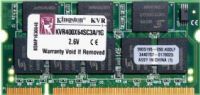 Kingston KVR400X64SC3A/1G Valueram DDR Sdram Memory Module, 1 GB Memory Size, DDR SDRAM Memory Technology, 1 x 1 GB Number of Modules, 400 MHz Memory Speed, DDR400/PC3200 Memory Standard, Non-ECC Error Checking, Unbuffered Signal Processing, Gold Plated Plating, CL3 CAS Latency, 200-pin Number of Pins, UPC 740617078176  (KVR400X64SC3A1G KVR400X64SC3A-1G KVR400X64SC3A 1G) 