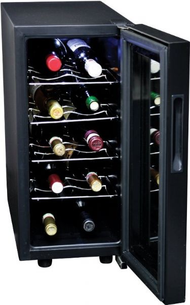 Koolatron KWT10BN Wine Cooler, 10 Bottle Wine Cooler Product Type, 120 Voltage, 70 watts, 60 Hz Frequency, 10 Capacity, Freestanding Wine Cooler Style, Thermoelectric Cooling Technology, Push Button Temperature Control Type, 4 Number of Wine Racks, Metal Rack Construction, 45-65 F Temperature Range, Adjustable Temperature Control, Advanced Heat Dissipation System, Quiet, Energy-Efficient Operation, UPC 059586612107 (KWT10BN KWT-10BN KWT 10BN) 