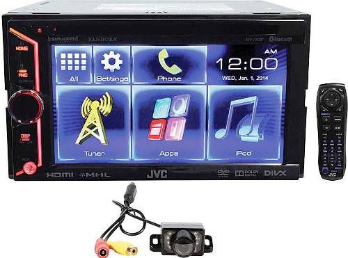 JVC KW-V120BT Double DIN Bluetooth DVD Car Stereo Receiver with 6.2