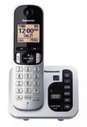 Panasonic KX-TGC220S Expandable Digital Cordless Answering System with 1 Handset; Silver Color; 1.9 GHz Frequency; 1.92 GHz - 1.93 GHz Frequency Range; 60 Channels; DECT6.0 System; 1 Phone Line; Up to 6 Handsets Capability; English, Spanish LCD Language; Caller ID; 50 items Caller ID Memory; Wall Mountable (Charger); Answering System; About 17 min Total Recording Time, UPC 885170171398 (KXTGC220S KX-TGC220S) 