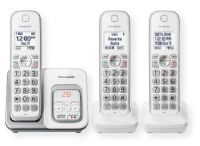  Panasonic Consumer Phones KX-TGD533W Expandable Cordless Phone with Call Block and Answering Machine includes 3 Handset; White; Permanently block up to 150 robocallers, telemarketers and other unwanted caller numbers; Clearly hear who's calling with Talking Caller ID in English and Spanish; UPC 885170308374 (KXTGD533W KX TGD533W KX-TGD533W KXTGD533W -PANASONIC KX-TGD533W -PHONES HANDSET-KX-TGD533W)  