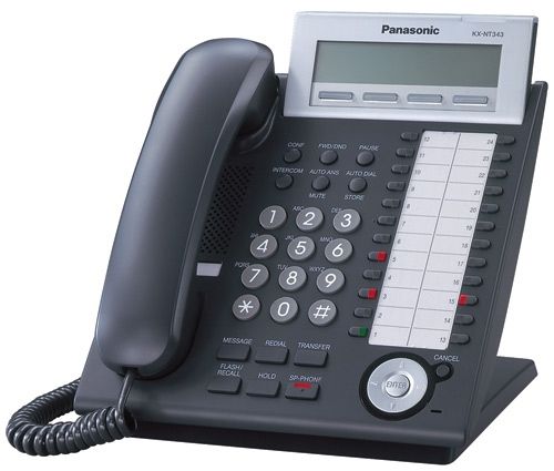 Panasonic KX-NT343-B Expandable IP Telephone with 24 Buttons, 3-Line Backlit LCD, Speakerphone and Power over Ethernet (PoE), Black, IP-PT to LAN Connection, IP-PT to PC Connection, Alphanumeric Display, Adjustable LCD Contrast Level, 4 Levels (KXNT343B KX NT343-B KX-NT343 NT343B)
