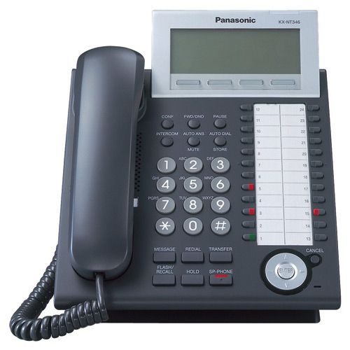 Panasonic KX-NT346-B Expandable IP Telephone with 24 Buttons, 6-Line Backlit LCD, Speakerphone and Power over Ethernet (PoE), Black, IP-PT to LAN Connection, IP-PT to PC Connection, Adjustable LCD Contrast Level, Caller ID, Call Log, Callback (KXNT346B KXNT346-B KX-NT346B KX-NT346 KXNT346)