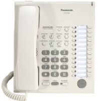 Panasonic KX-T7720 Digital Phone, Keypad Dialer Type, White, Base Dialer Location, Conference Call Capability, Intercom, Speakerphone, Call Transfer, Call Hold, Message Waiting Capability, Volume Control, Recall button, flash button, pause button, redial button Function Buttons, 24 Programmable Buttons Qty, New message indicator Indicators, 3-step Ringer Control, 1 x headset jack Connections, Wall-mountable, table-top Placing / Mounting (KX T7720 KXT7720) 