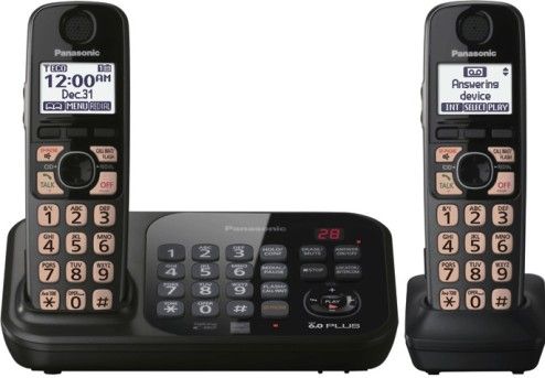 Panasonic KX-TG4742B Cordless phone, DECT 6.0 Plus Cordless Phone Standard, 1 Additional Handsets Qty, Voice Mail, Caller ID, Call Waiting, Call Hold Call Services, Caller ID/call waiting Caller ID Type, 6 Max Handsets Supported, 60-channel Auto Scanning, 70 names & numbers Phone Directory Capacity, 5 Dialed Calls Memory, 50 names & numbers Caller ID Memory, Digital Answering System Type, UPC 885170055087 (KXTG4742B KX-TG4742B KXTG4742B)