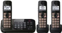 Panasonic KX-TG4743B Expandable Digital Cordless Answering System with 3 Handsets, Black, DECT 6.0 Plus Technology, 1.9 GHz Frequency, Talking Caller ID, Large 1.8" White Backlit Handset Display, Bright LED Light-Up Indicator, Easy-to-use Big Buttons with Simple Keypad Layout, Amplified Handset Volume with Dedicated Volume Key, UPC 885170055094 (KXTG4743B KX TG4743B KXT-G4743B KXTG-4743B) 
