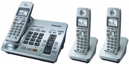 Panasonic KX-TG6073 Cordless Telephone with Digital Answering Machine and 3 Handsets,  5.8 GHz Frequency, FHSS System, 89 Channels, English/Spanish Voice Prompts & Time/Day Stamp, 1 Number of Phone Lines, 50 Stations Phone Directory and Dialer Stations, 5-History Dialer Storage Capacity/Redial Memory, 8-Step Speakerphone Volume (KX-TG6073 KX TG6073 KXTG6073)