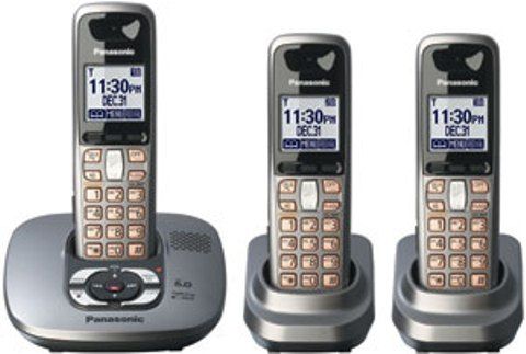 Panasonic KX-TG6433M Cordless phone - Metallic Gray, 1.9 GHz, DECT 6.0 Cordless Phone Standard, 6 Max Handsets Supported, 4-way Conference Call Capability, 50 names & numbers Phone Directory Capacity, 5 Dialed Calls Memory, 50 names & numbers Caller ID Memory, 2 Additional Handsets Qty, LCD display - monochrome, Digital Answering System Type, 18 min Recording Capacity, Handset Display Location, UPC 37988481149 (KX-TG6433M KX TG6433M KXTG6433M)