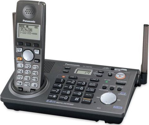 Panasonic KX-TG6700B Cordless Phone Two-line Expandable Phone System, 5.8 GHz Frequency Hopping Spread Spectrum Technology, 2-Line Operation, Expandable up to 8 Handset Stations, Up to 4-Way Conferencing, 60-Minute All-Digital Answering System, 50-Station Phonebook & Dialer, 50-Station Caller ID Memory & Dialer (KXTG6700B KX TG6700B KX-TG6700B)