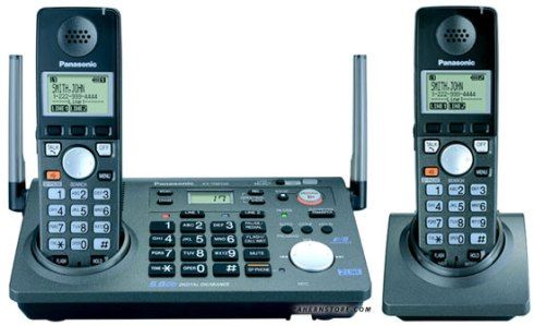 Panasonic KX-TG6702B Two-Line, 5.8 GHz FHSS GigaRange, Expandable Cordless Phone System with 2 Handsets, Digital Answering System and Hearing Aid Compatibility (HAC), Technology (FHSS) Frequency Hopping Digital Spread Spectrum, Wireless Network Friendly (KXTG6702B KX TG6702B KX-TG6702 KXTG6702)