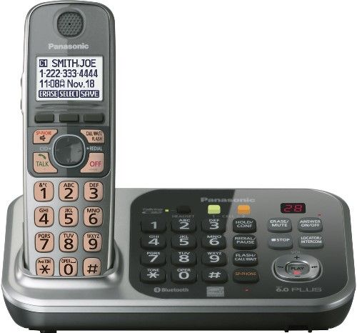 Panasonic KX-TG7741S Link-to-Cell Bluetooth Cellular Convergence Solution with 1 Handset, Silver, Large 1.8