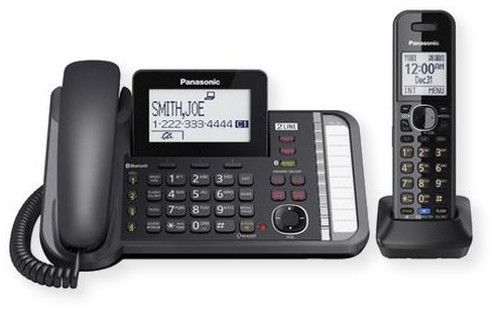 Panasonic Consumer Phones KX-TG9581B 2 Line Corded/Cordless Expandable Link2Cell Telephone System with 1 Cordless Handset; Black; Advanced 2-line calling/messaging for business, home and home office; UPC 885170153400 (KXTG9581B KX TG9581B KX-TG9581B KXTG9581B-PANASONIC KX-TG9581B-PHONES 2-HANDSET-KX-TG9581B)