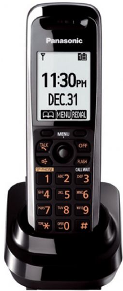 Panasonic KX-TGA740B Cordless extension handset, 1.9 GHz Frequency Band, Phonebook transfer Multi-Handset Configuration, 60-channel Auto Scanning, Keypad Dialer Type, Handset Dialer Location, Pulse, tone Dialing Modes, Flash button, mute button, hold button Function Buttons, Built-in clock, 50 names & numbers Phone Directory Capacity, 5 Dialed Calls Memory, 50 names & numbers Caller ID Memory, LCD display - monochrome Type (KX-TGA740B KX TGA740B KXTGA740B)