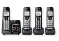 Panasonic Consumer Phones KX-TGD564M Link2Cell Bluetooth Cordless Phone with Voice Assist and Answering Machinh 4 Handsets; Black; Sync up to 2 smartphones to make and receive cell calls throughout the house via Bluetooth with 4 Link2Cell handsets, expandable up to 6 handsets; UPC 885170270978; (KXTGD564M KX TGD564M KX-TGD564M KXTGD564M-PANASONIC KX-TGD564M-PHONES 2-HANDSET-KX-TGD564M)  