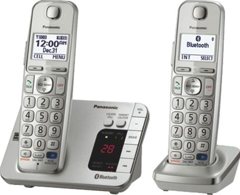 Panasonic KX-TGE262S Link2Cell Bluetooth Enabled Phone with Answering Machine & 2 Cordless Handsets;Link up to 2 Cell Phones Sync smartphone to home phone, no landline required, Link up to two smartphones, Talking ID alerts from Link2Cell handsets, Large buttons on handsets and base, Amplified Handset Volume, Talking Text Sender Alert, Advanced TAD Functions,UPC 885170182998 (KXTGE262S KXTGE-262S KXTGE26-2S KX-TGE262S)