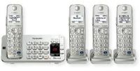 Panasonic Consumer Phones KX-TGE274S Link2Cell Bluetooth Cordless Phone with Large Keypad with 4 Handsets; Silver; Sync smartphone to home phone, no landline required; UPC 885170183049 (KXTGE274S KX TGE 274S KX-TGE-274S KXTGE274S-PANASONIC KX-TGE274S-PHONES 2-HANDSET-KX-TGE274S) 