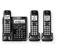 Panasonic Consumer Phones KX-TGF543B Expandable Cordless Phone with Call Block and Answering Machine includes 3 Handsets; Black; Easily block up to 250 telemarketers, robocalls and other bothersome numbers with dedicated one-touch Call Block; UPC 885170302822 (KXTGF543B KX TGF543B KX-TGD-513B KXTGF543B-PANASONIC KX-TGF543B-PHONES 2-HANDSET-KX-TGF543B)  