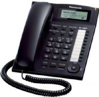 Panasonic KX-TS880-B Corded Telephone with Caller Id & Speakerphone, Black, 50-Station phonebook, 20-one-touch/10-speed dialer, Caller ID compatible, Call waiting caller ID, 2-step tilt angle, 20 Redial memory, Headset jack, Voicemail service compatible, Ringer indicator, Battery Operated (KXTS880B KXTS880-B KX-TS880B KXTS880) 