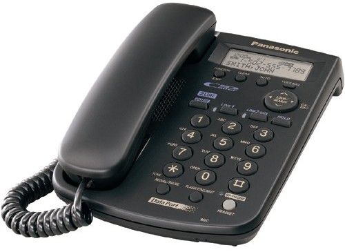 Panasonic KX-TSC14B Two-Line Integrated Phone System with Call Waiting Caller ID and Speakerphone, 50-Station Caller ID Memory & Dialer, 10-Station Speed Dialer, 2-Line Operation with 3-Way Conference Calling, Wall Mountable (KXTSC14B KX-TSC14 KXTSC14 KX TSC14B)
