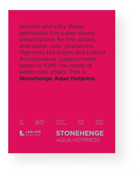 Stonehenge L21-SQH140WH1216 Aqua Hot Press Watercolor Block 12