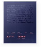 Legion L21-LEN250WH1114 Lenox 10 Cotton Printing & Drawing Paper Pad 11" x 14"; Machine made, 100% cotton paper specifically designed for fine art applications such as silkscreening, hand lithography, intaglio, letterpress, offset, and drawing with graphite, pastel, and charcoal; Off white paper with medium texture; Acid-free; 15-sheet pad; 11" x 14"; UPC 645248331426 (L21LEN250WH1114 LEGION-L21-LEN250WH1114 DRAWING PAINTING) 