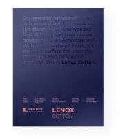 Legion L21-LEN250WH912 Lenox 100 Cotton Printing & Drawing Paper Pad 9" x 12"; Machine made, 100% cotton paper specifically designed for fine art applications such as silkscreening, hand lithography, intaglio, letterpress, offset, and drawing with graphite, pastel, and charcoal; Off white paper with medium texture; Acid-free; 15-sheet pad; 9" x 12"; UPC 645248331433 (LEGIONL21LEN250WH912 LEGION-L21LEN250WH912 LENOX-100-L21-LEN250WH912 LEGION/L21LEN250WH912 L21LEN250WH912 DRAWING LITHOGRAPHY) 