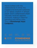 Stonehenge L21-SQC140WH912 Aqua 9" x 12" Cold Press Watercolor Block; Stonehenge Aqua is finely crafted and affordable; Wet-on-wet or wet-on-dry, it has a wonderful crispness that anchors beautiful work across every task and technique; Excellent for blending, lifting, and masking; Bright colors dry bright; Paper dries flat; 140 lb; 9" x 12"; UPC 645248440715 (STONEHENGEL21SQC140WH912 STONEHENGE-L21SQC140WH912 AQUA-L21-SQC140WH912 STONEHENGE-L21SQC140WH912 L21SQC140WH912 WATERCOLOR PAINTING) 