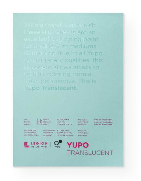 YUPO L21-YPT153WH57 104 lb Translucent Synthetic Mixed Media Pad 5
