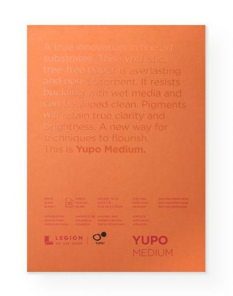 YUPO L21-YUP197WH57 74 lb White Synthetic Mixed Media Paper Pad 5
