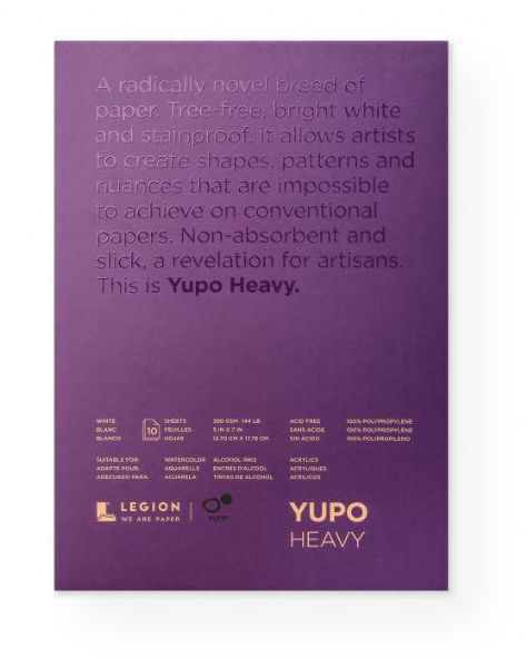 YUPO L21-YUP389WH57 144 lb White Synthetic Mixed Media Paper Pad 5