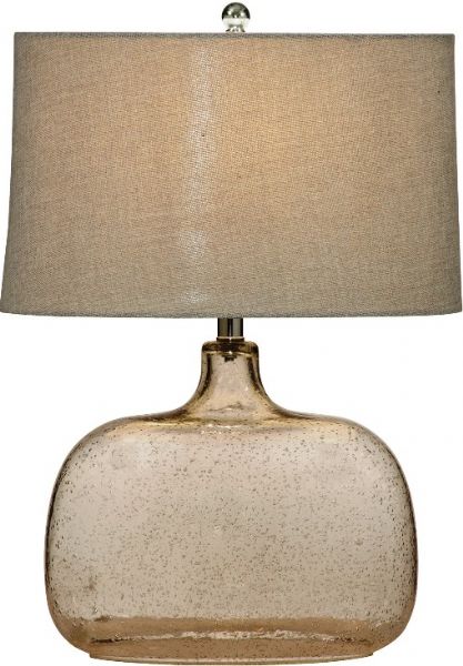 Bassett Mirror L2491TEC Portman Table Lamp, Glass Material, Contemporary Decor, White Finish, Home Furnishings Class, 24