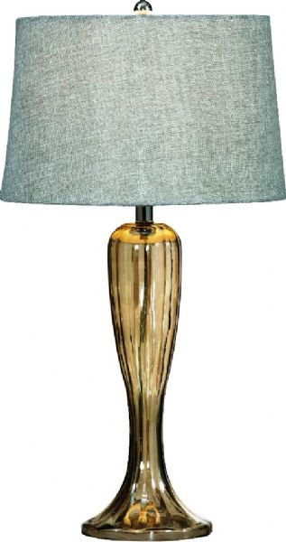 Bassett Mirror L2492TEC Gable Table Lamp, Glass Material, Transitional Decor, White Finish, Luxury Class, 32