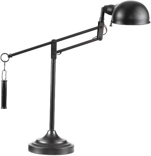 Bassett Mirror L2585TEC London Task Table Lamp, Matching shade, Black finish, Steam Punk design, Metal Material, Contemporary Decor, Home Furnishings Class, 21