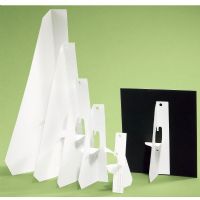 Lineco L328-1235 Self-Stick 15" Single Wing Easel Backs; Made of strong 30-point board with a self-stick strip for easy attachment; Sturdy and attractive, no messy glue, simply remove protective paper from the permanent adhesive strip and apply; Adheres to any coated or uncoated surface; 25-packs except L328-3005 (5-pack); Shipping Weight 2.00 lbs; Shipping Dimensions 15.00 x 8.50 x 1.50 inches; UPC 099295320061 (L3281235 L328-1235 EASEL) 