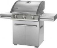 Napoleon L485PSS Lifestyle Series Freestanding 61" Liquid Propane Grill, Stainless Steel, Up to 45000 BTU's, 670 square inches of total cooking surface, Enclosed cabinet, Has three Stainless Steel bottom tube burners, Porcelain cast iron WAVE cooking grids, Jetfire ignition system, Double walled Stainless Steel lid with grey cast aluminum end caps, UPC 629162116703 (L485-PSS L485 PSS) 