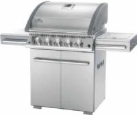 Napoleon L485RSBNSS Lifestyle Series 61" Natural Gas Grill, Stainless Steel, Up to 69000 BTU’s, Up to 670 sq. in. total cooking area, Grill body made of powder coated galvanized steel with stainless look, Double walled, LIFT EASE roll top lid for oven-like performance, Porcelainized cast iron WAVE cooking grids for consistent, even heat, UPC 629162112484 (L485-RSBNSS L485 RSBNSS L485RSB-NSS L485RSB NSS) 