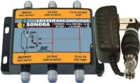 Sonora LA141RT SWiM Output Amplifier with Integrated Sub-Band Diplexer, 54 MHz to 3.50 GHz, SWiM Output Amplifier with Integrated Sub-Band Diplexer, Indoor / Outdoor 54 to 3500 MHz DBS line powered amplifier with forward gain and subband 2 to 40 MHz passive return, 54 MHz Minimum Frequency, 3.50 GHz Maximum Frequency, 29 V DC Input Voltage, Cast Aluminum Material, Dimensions 5.5" x 4.6" x 1.3", Weight 1.2 Lbs, UPC 609465598949 (SONORALA141RT SONORA LA141RT LA 141 RT SONORA-LA141RT LA-141RT) 