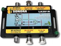 Sonora Desing LA281RT SWM Extension Line Amplifier, Indoor / Outdoor 54 to 2400 MHz DBS line powered amplifier with forward gain and subband 2 to 40 MHz passive return, Provides 28 dB of gain which off sets an additional 300 ft of RG-6 or 400 feet of RG-11 cable runs, Passes 2 to 40 MHz signals for SWM and data modem communication, Weight 1.1 Lbs, UPC SONORADESIGNLA281RT (SONORADESIGNLA281RT SONORA DESIGN LA281RT LA 281RT LA281 RT LA 281 RT SONORA-DESIGN-LA281RT LA-281RT LA281-RT LA-281-RT) 