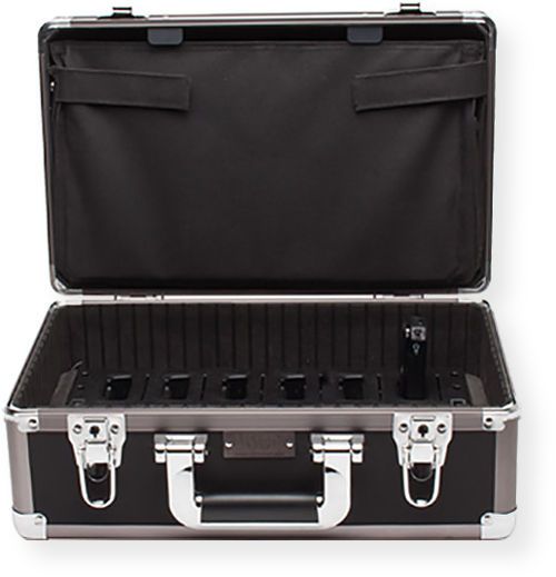 Listen Technologies LA-380-01 Intelligent 12-Unit Charging and Carrying Case; Designed to offer a secure and convenient way to store, transport, and charge your Listen Technologies iDSP receivers, the LA-380 charging and carrying case is the ideal choice; UPC LISTENTECHNLOGIESLA38001 (LA38001 LA-380-01 LA380-01 LA-38001 LA3-8001 LISTENTECH-LA38001)