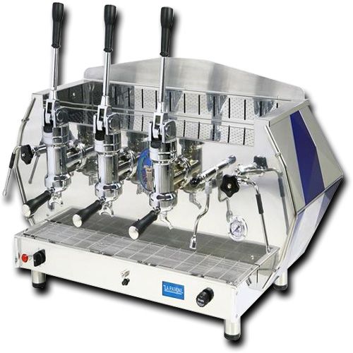 La Pavoni DIA 3L-B Three Group Lever, 5465W/230V, 22.5 Liter Bolier, Sapphire Blue Color; Lever Piston Operation; 3 group configurations; Sapphire blue; 2 pivoting steam wands; 1 hot water tap; Pressure gauge; Visible sight glass; Auto-fill system; Extra portafilter handle; Warming tray; Raised Feet; ETL Certified; Water softener included; UPC: 725182900459(LAPAVONIDIA3LB LA PAVONI DIA 3L-B EUROPEAN GIFT COMMERCIAL RESTAURANT ESPRESSO CAPPUCCINO)
