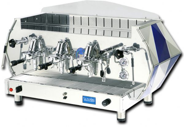 La Pavoni DIA 3V-B Diamente Volumetric Manual Espresso Machine, 3 Group, 5465W / 230V, Sapphire Blue; A Modern Version of a classic design; The Volumetric keypads offer the easy of 4 semi-automatic cup sizes to choose from; The double gauges monitor both boiler and group pressure; 2 position power switch allows for 3/4 or full power setting; UPC: 725182900497 (LAPAVONIDIA3VB LA PAVONI DIA 3V-B EUROPEAN GIFT COMMERCIAL RESTAURANT ESPRESSO CAPPUCCINO LEVER)